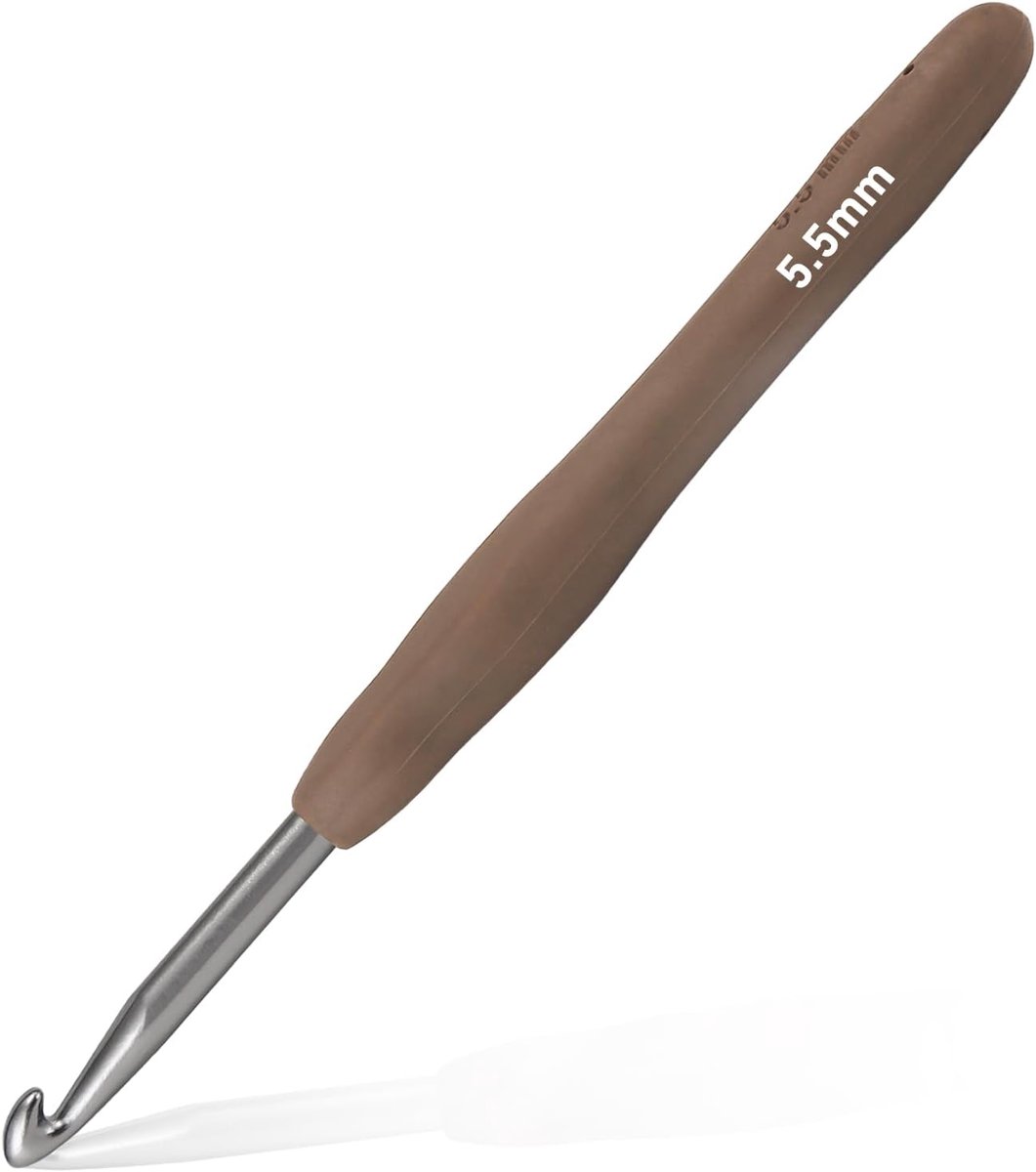 5,5 mm haaknaald, supergladde 5,5 mm ergonomische haaknaalden voor beginners, comfort voor artritis, 1 pak
