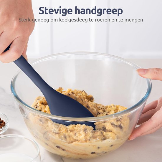 Siliconen Spatel Lepel 315℃ Hittebestendige Kooklepel (Blauw) - Anti-aanbak Keuken Schraper met Schepvorm en Flexibele Rand voor Schrapen Roeren Vouwen Omkeren Serveren — afbeelding 5