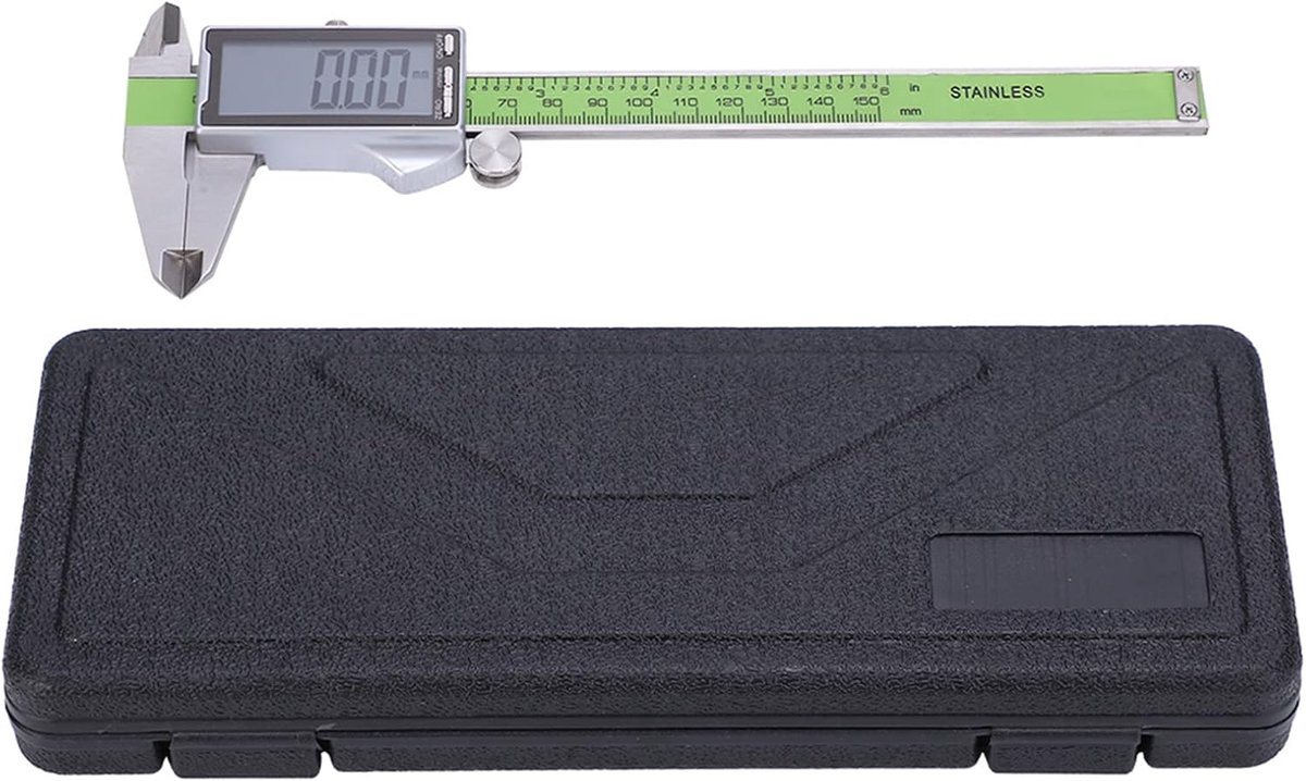 Digitale Schuifmaat Roestvrijstaal 150mm, 0,01mm Nauwkeurigheid, LED Display, mm/inch Conversie voor Doe-het-zelf Metingen
