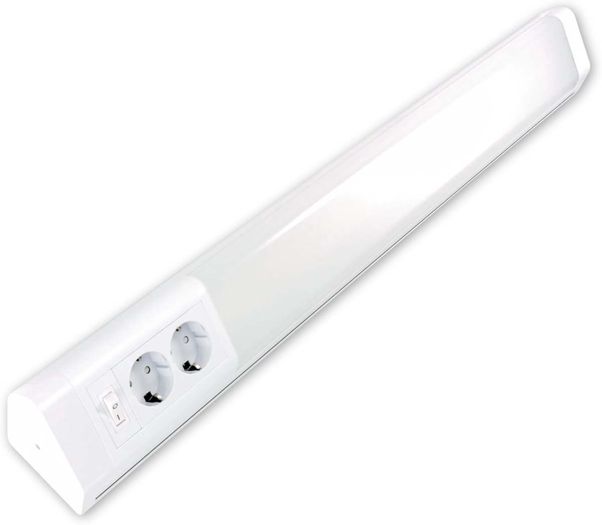 Onderbouwlamp - onderkastverlichting keuken met 2 stopcontacten & schakelaar, LED-strip keuken 76cm, 230V, 15W, 1450lm, 4000K, wit