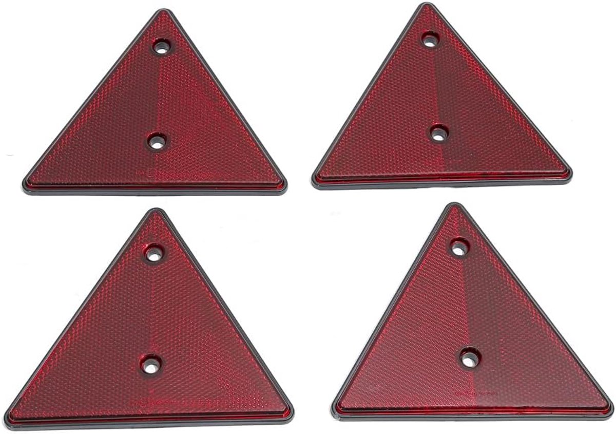 4 x kattenoogreflector driehoekige hanger, schroefbevestiging driehoekige reflectorhanger kattenoogreflector, driehoekige reflector (rood)