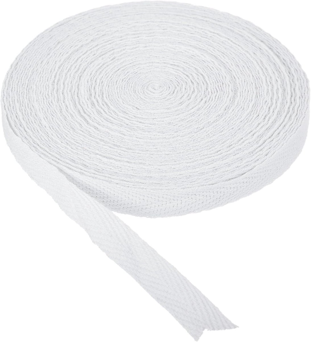 Katoenen keperstof tape 10 mm (3/8 inch) 10 meter katoenen lint biaisband visgraat singels trim voor naaien geschenkverpakking ambachtelijke doe-het-zelf melk wit - 9 m