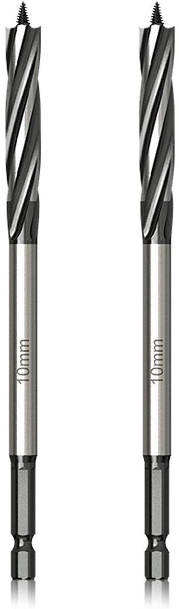 Professionele Houtboren 10mm x 165mm x 2st Zelfvoedende Spiraal Houtboor bits 1/4 Inch Zeskantschacht Houtbewerking Boren