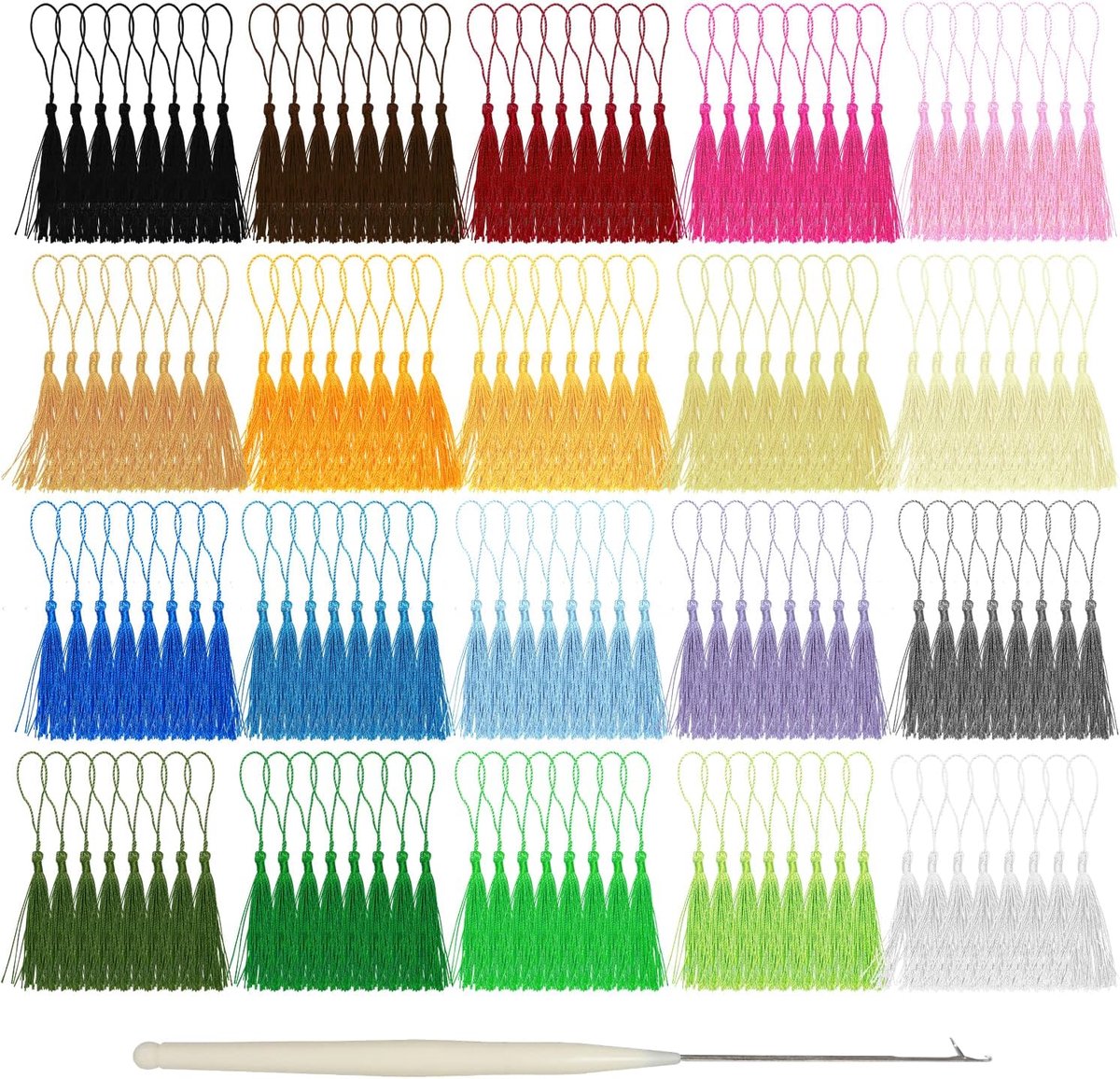 Kwastjes handgemaakte zijdeachtige kwastjes, kwastje hanger touw, kwastje met lus, 20 kleuren kwastjes voor sleutelhangers, sieraden maken, souvenirs, doe-het-zelf