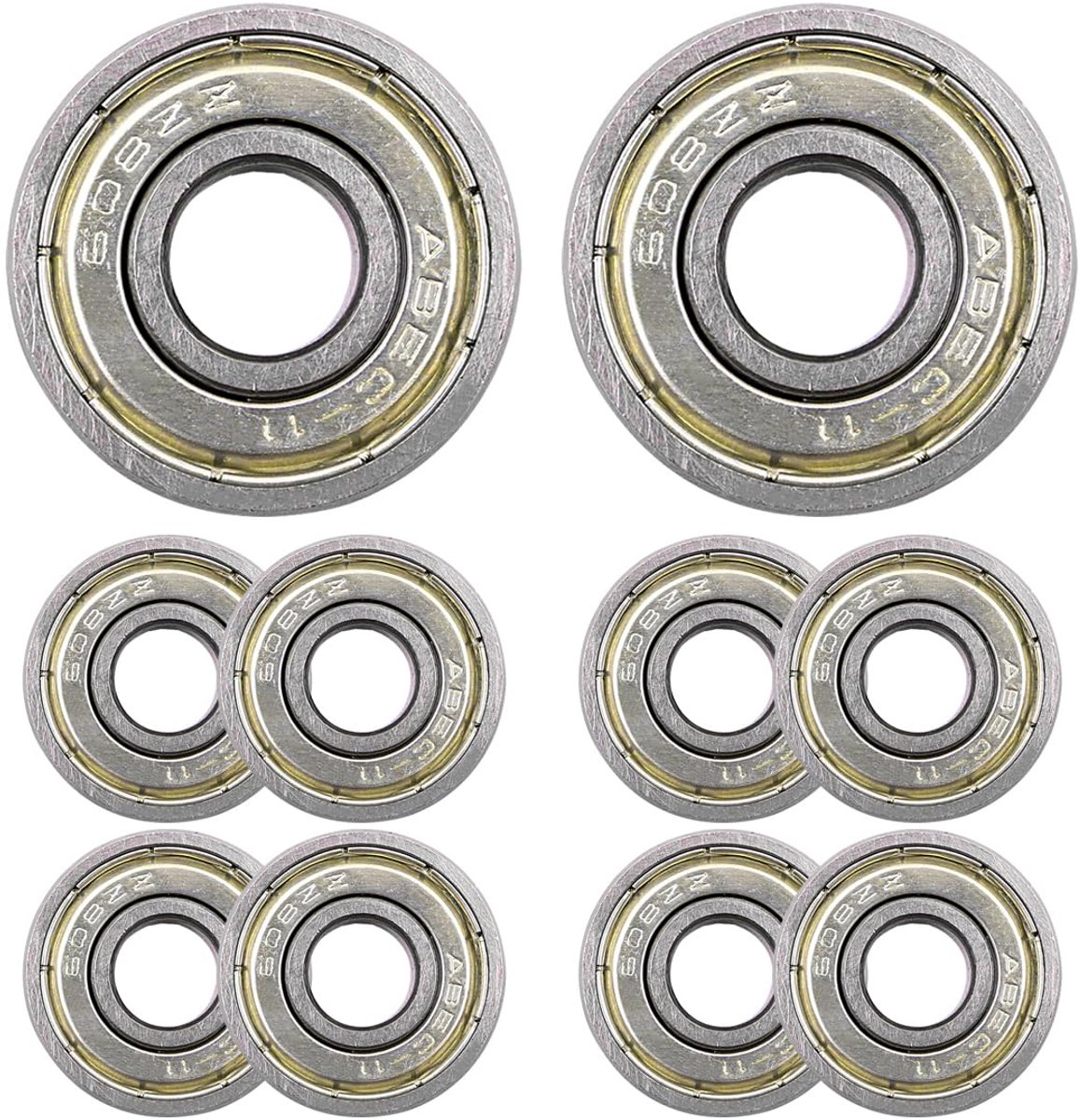 10 stks 608ZZ ABEC-11 Dubbele Afgeschermde Kogellagers, Dubbele Metalen Skateboard scooter roller blade bal wielen lagers
