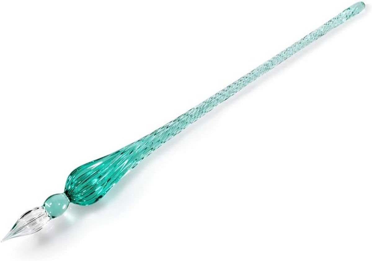 molshine Handgemaakte Gehard Glas Pen Kristal Kalligrafie Pen Handtekening Gehard Pen voor Kunstenaar Vrouwen Mannen Tieners Schrijven Tekening Decoratie Geschenken (Lichtgroen)