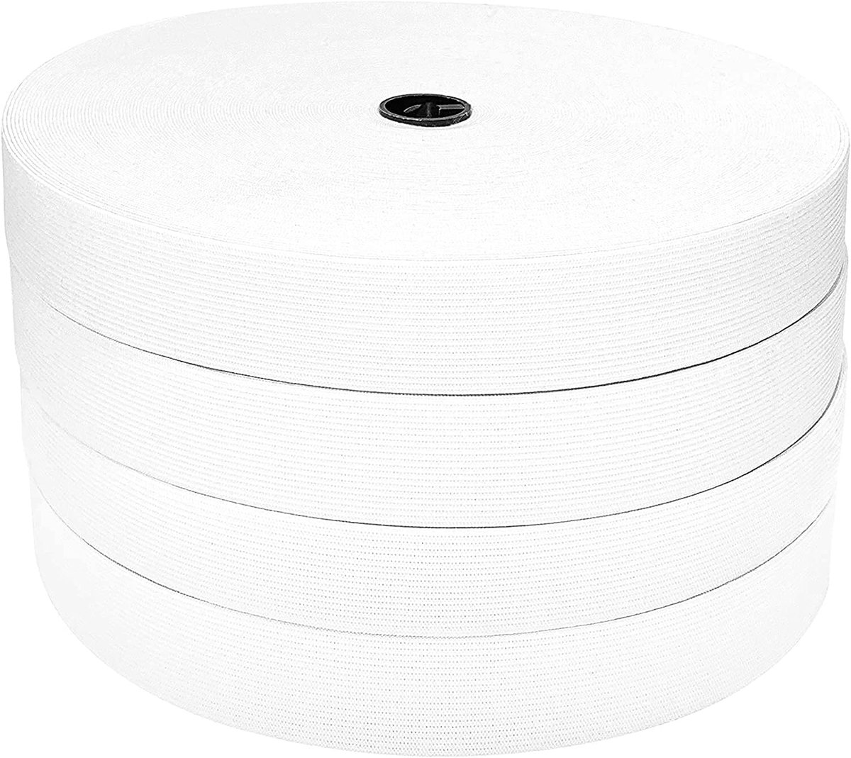 25 meter elastisch rubber om te naaien, verkrijgbaar in verschillende breedtes, elastische band om te naaien, brede elastische band, rubber voor naaien en knutselen, rubber voor kleding, (wit, 25 mm)