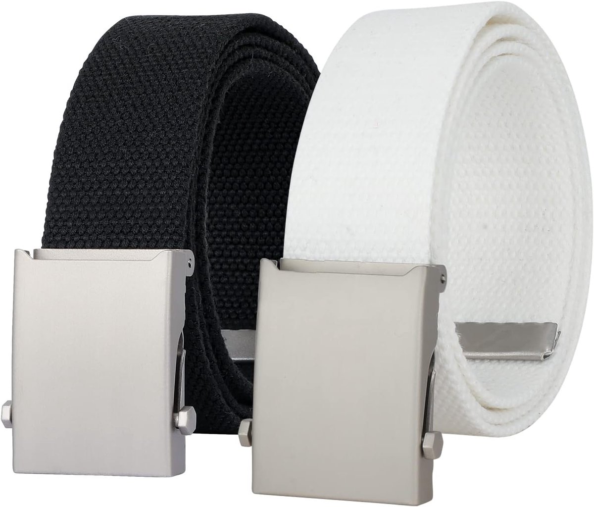 Canvas geweven riem voor heren, verstelbare stof, militaire riem met metalen gesp, 3,8 cm breed
