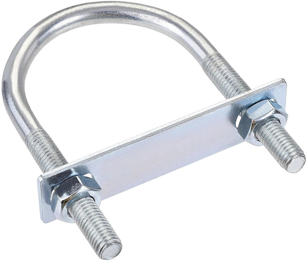 sourcing map Ronde bouten U 2,56 inch (65 mm) binnenbreedte 110 mm lengte staal M10 met moer plaat 1 set