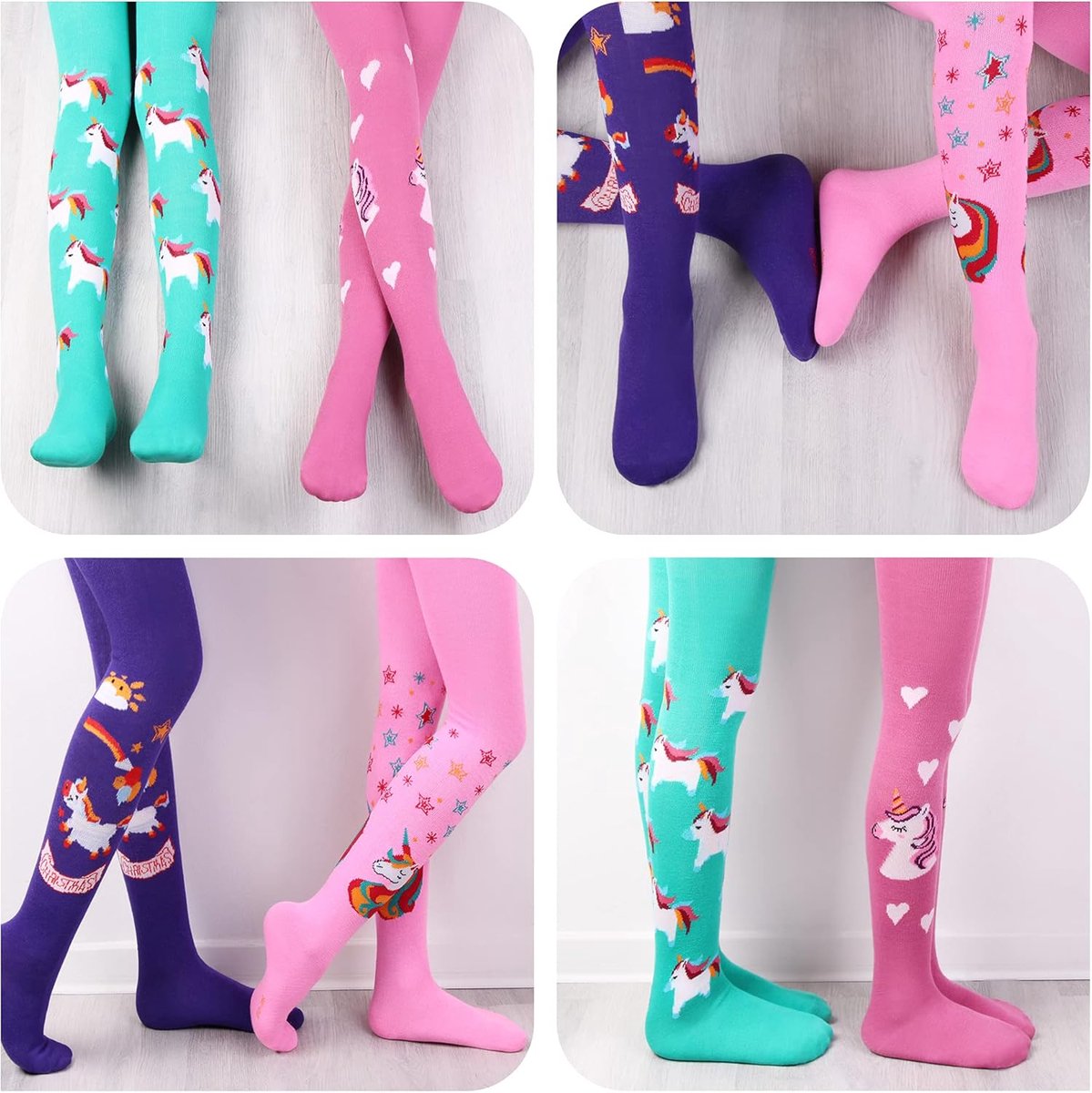 Set van 6 kinderpanty's voor meisjes, maillot, babypanty voor meisjes, eenhoornpatroon, 6 stuks in set 2712