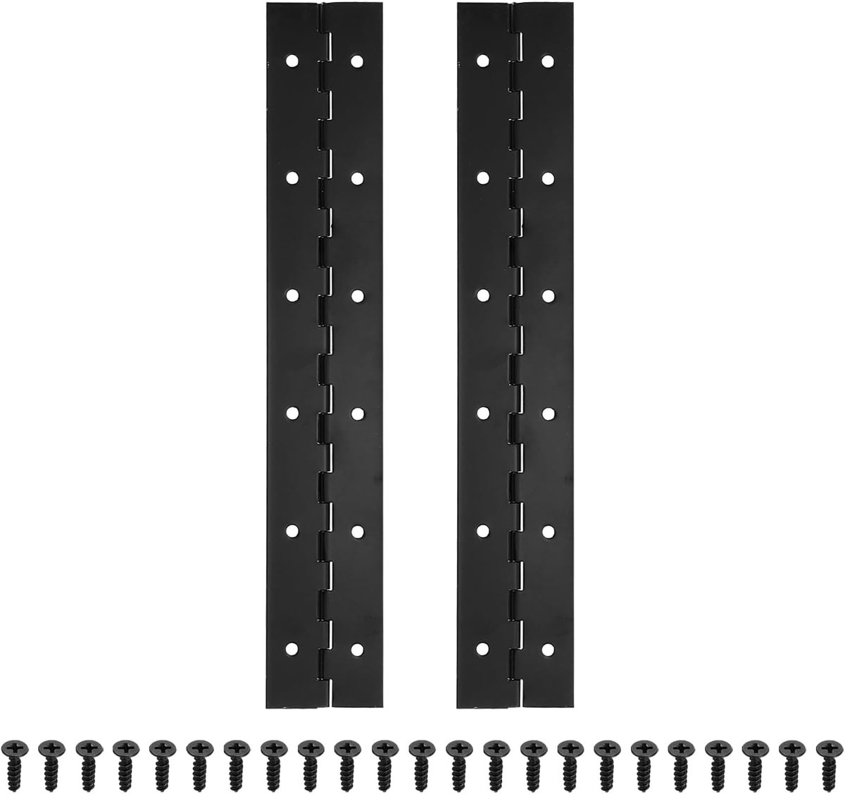 30 x 5 cm pianoscharnier, 2 stuks 304 roestvrij staal continu scharnier met gaten voor pianopoortdeur, houten opbergdoos, kast, boot, zwart