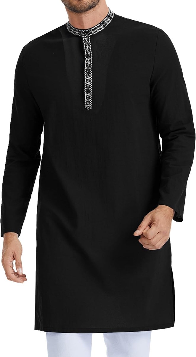 Islamitische Kleding Heren Retro Abaya Lounge Robes M-3XL