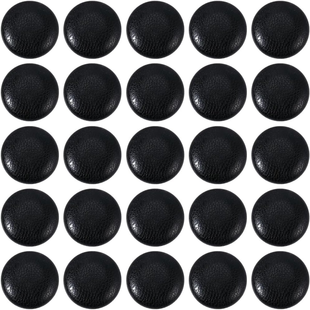 1 doos 30pcs PU leder naaieknoppen voor mantel 17mm Zwart ronde naaieknoppen met metaal schank leder breidiging DIY handambacht Decoratie voor meubelen Jeans Sofa voor ambachtelijke maak
