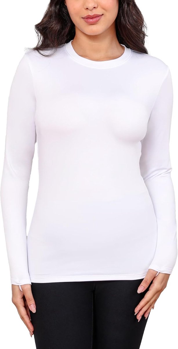 SPORTS Thermoshirt voor dames, lange mouwen, ademend, functioneel ondergoed voor skiën/wandelen, Quick-Dry, herfst/winter