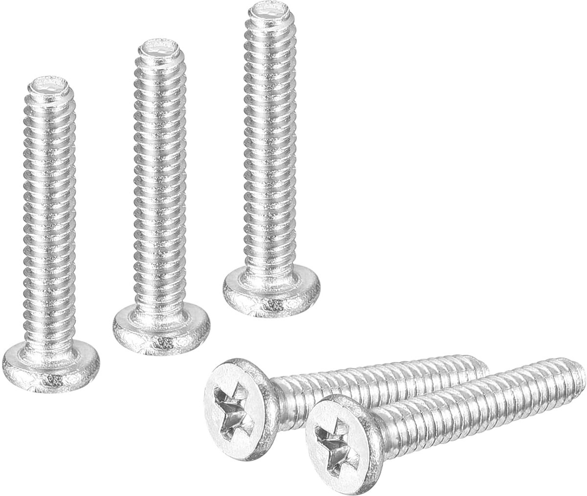 M1,4 - 0,3 x 8 mm 20 stuks platte kopschroeven van 304 roestvrij staal kruiskopschroeven machineschroeven bevestigingselementen voor meubelverbinding