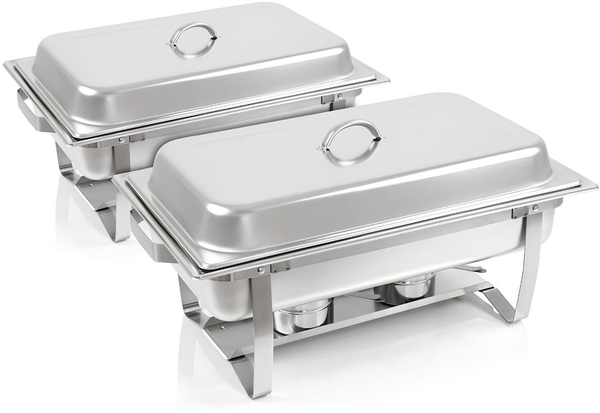 Lìon® Warmhoud Bakken - Elektrische Voedselwarmer - Voedselwarmer voor Buffet & Catering - Zilver - ‎60cm x 36cm x 30cm