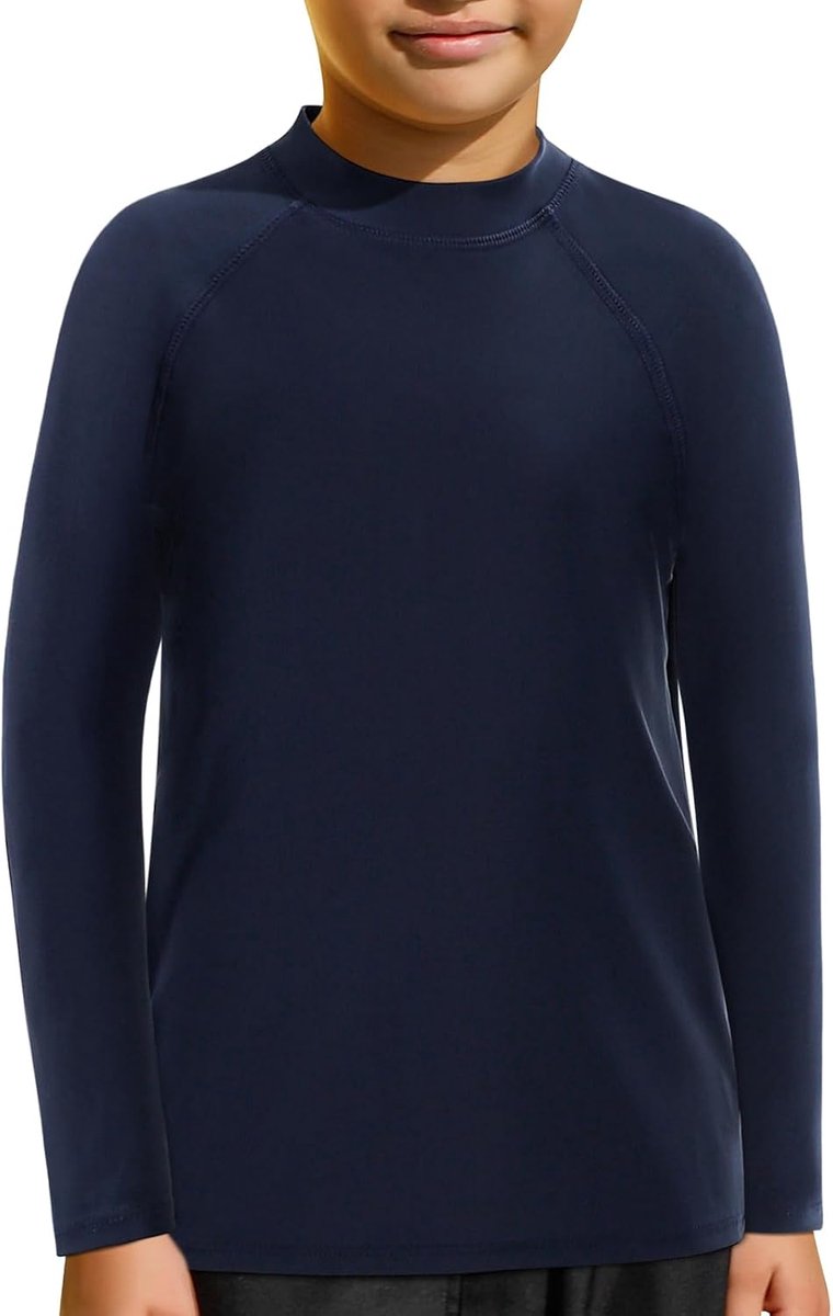 UV-zwemshirt voor kinderen, UPF 50+, zwemshirt voor jongens, lange mouwen, sneldrogend, rashguard voor jongens, maat 104-158
