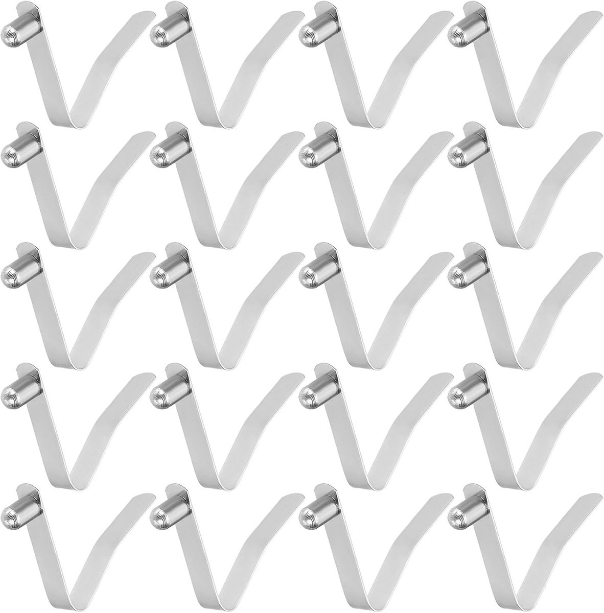veerclip met één knop voor kajakpeddel, 6 x 10 x 41 mm, 65Mn veerstaal, V-vorm, stevige vergrendeling, telescopische buis voor tent, paraplu, camping, 20 stuks