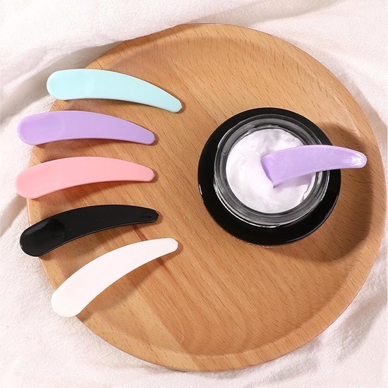 Spatels, cosmetische spatels, crème-spatel, mini cosmetische spatels, kleine cosmetische maskerschep, plastic spatels, herbruikbare spatels voor wasgel, gezichtsmasker, crème — afbeelding 3