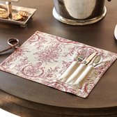 LOBERON Placemat, set van 2 Tonnac crème/rood