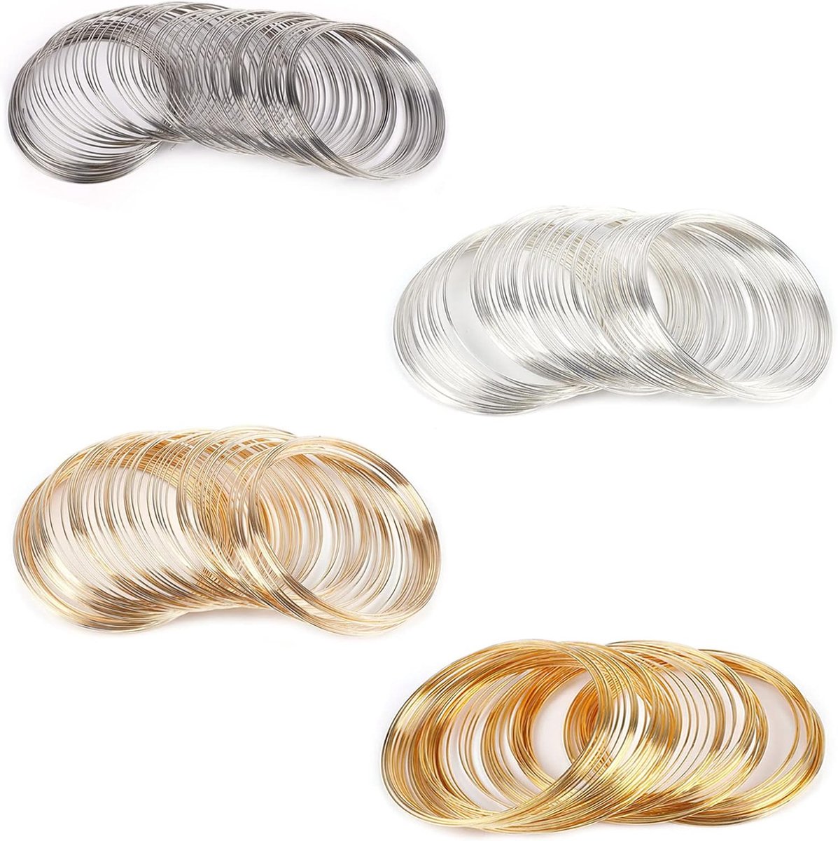 400 Stucks Aluminium Jewellery Thread, Armband Geheugen Draad, Duurzaam Sterk, für Het Maken Armbanden, Sieraden Maken, doe-Het-Zelfgereedschappen (4 Kleuren)