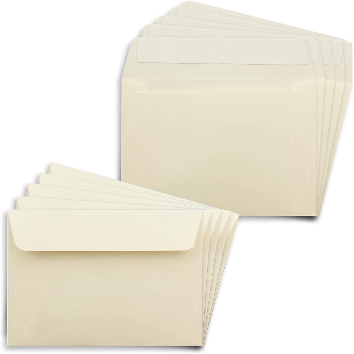 50 x enveloppen, DIN C6, beige (crème), met lijm, 11,4 x 16,2 cm, 120 g/m², envelop, ideaal voor brieven en uitnodigingen