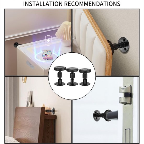 4 stuks verstelbaar bedframe, anti-shake-gereedschap, 62-80 mm, afstandhouder, muur, hoofdbord, stop, kamerwand, bedframe met schroefdraad, bedframe voor nachtkastje, schudgereedschap voor bed — afbeelding 5