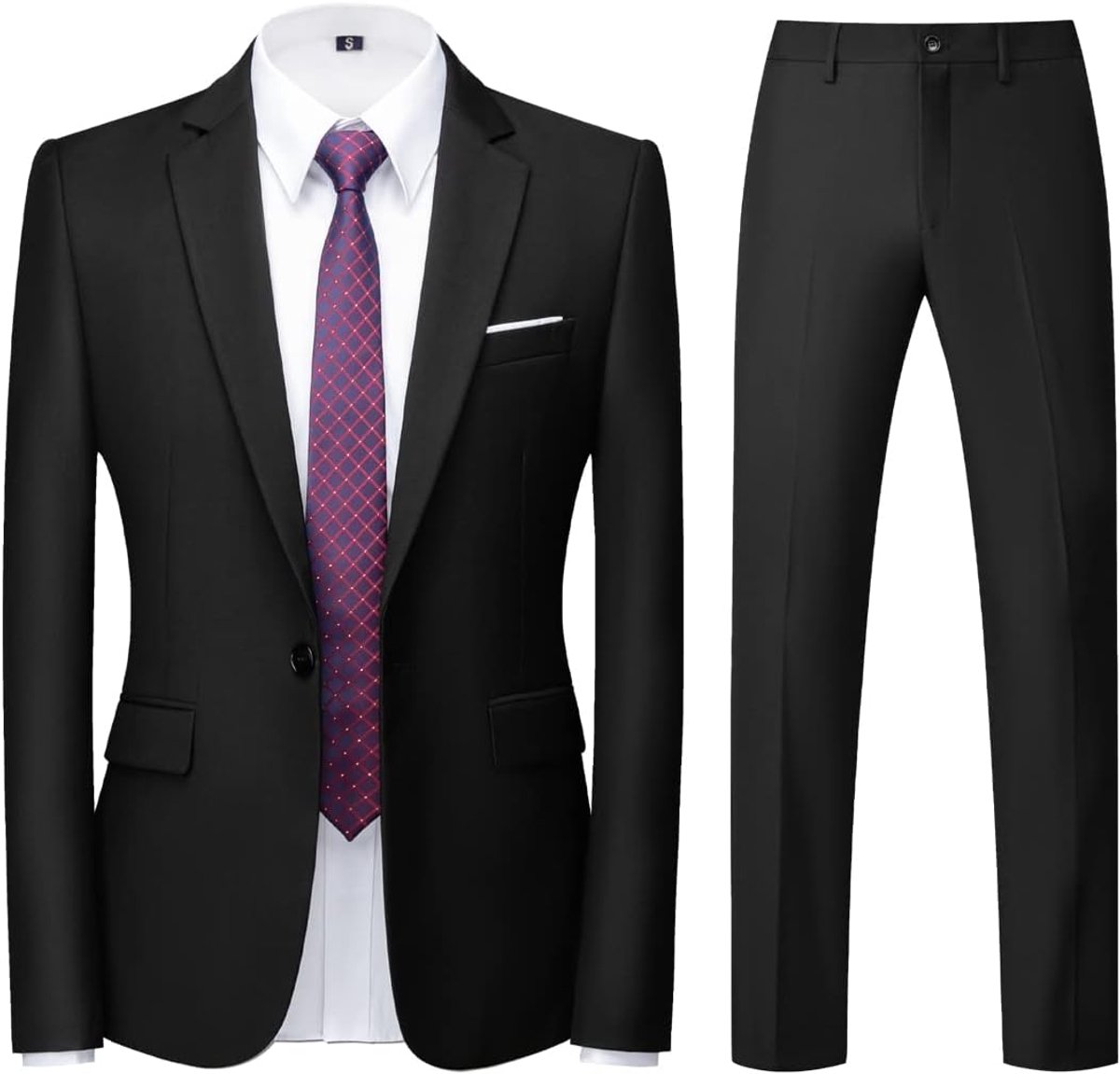 Pakken 2 Stuk Slim Fit Enkele Breasted Een Knop Bruiloft Business Casual Smoking Pak Blazer Broek Pak Set