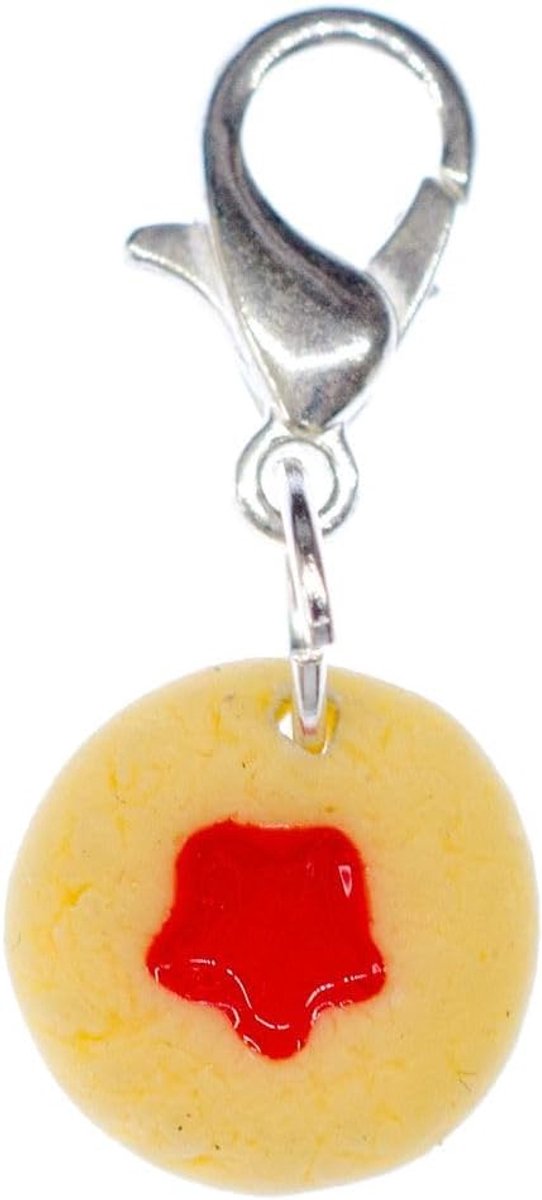 Koekjes sterretjes-charm - handgemaakt modesieraad I koekjes ster boterkoekjes bakken Kerstmis theegebak jam - rits hanger bedelhanger verzilverd