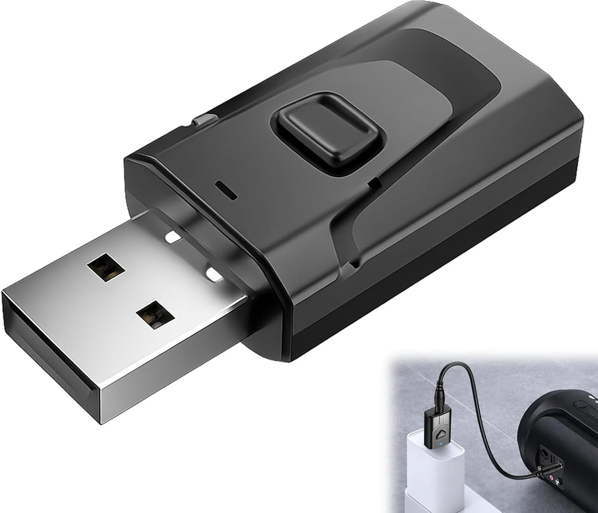 Bluetooth adapter auto - USB Bluetooth zender-ontvanger - Geschikt voor TV en computer - Draadloze audio verbinding - SnelShoppen