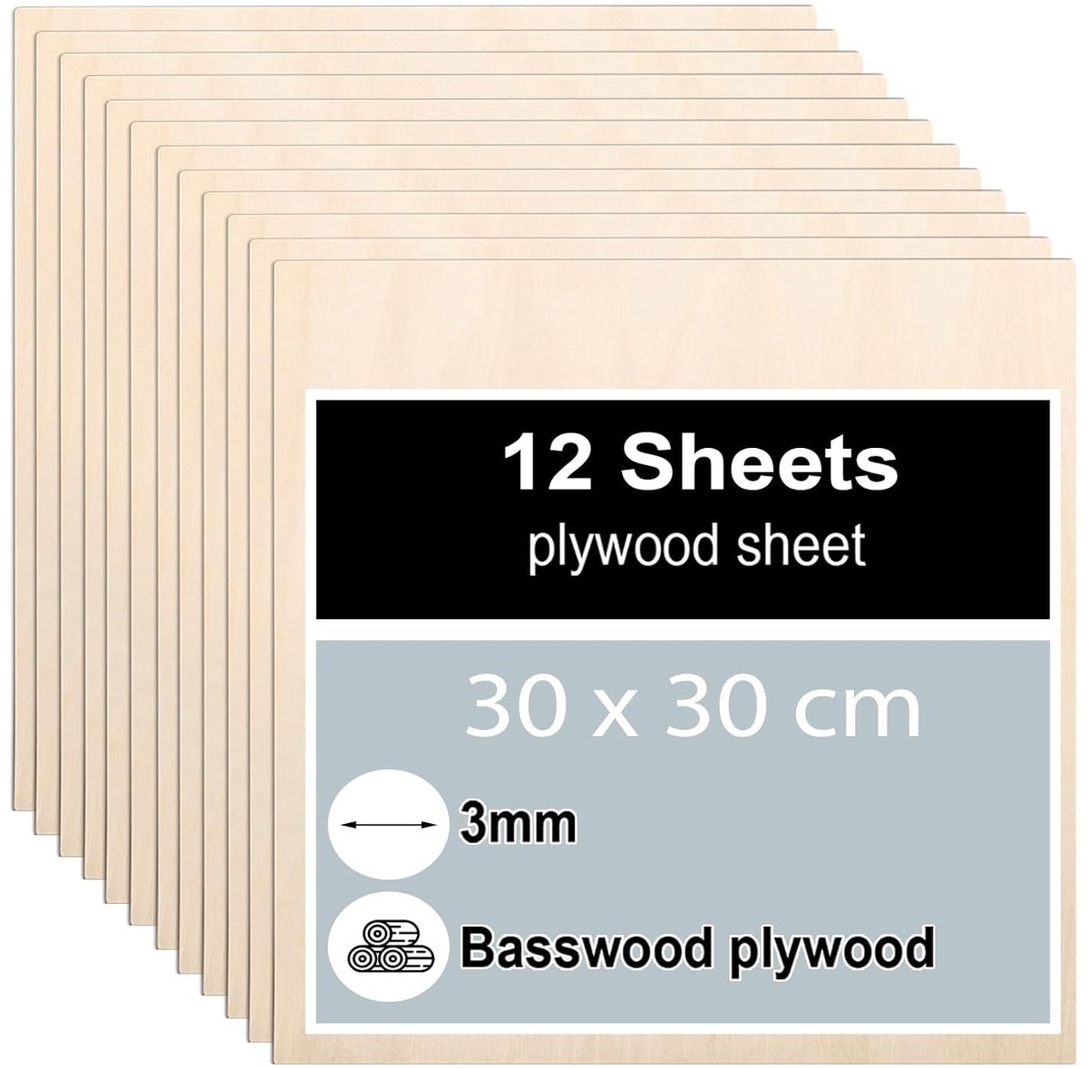 Houten Platen 30 x 30 cm - 3 mm Linde Multiplex - Flexibel en Vochtbestendig - Voor Modelbouw en Pyrogravure - SnelShoppen