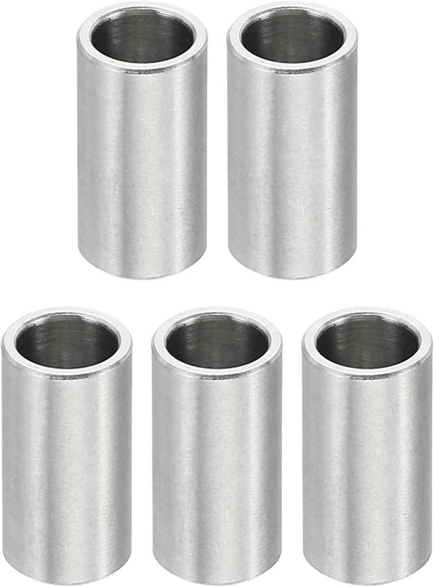 M6 roestvrijstalen afstandhouders, 5 stuks metalen afstandhouders roestvrij staal 6,1 mm ID x 8 mm OD x 16 mm L roestvrij staal afstandhouder schroef afstandhouder ronde voor 1/4" of M6
