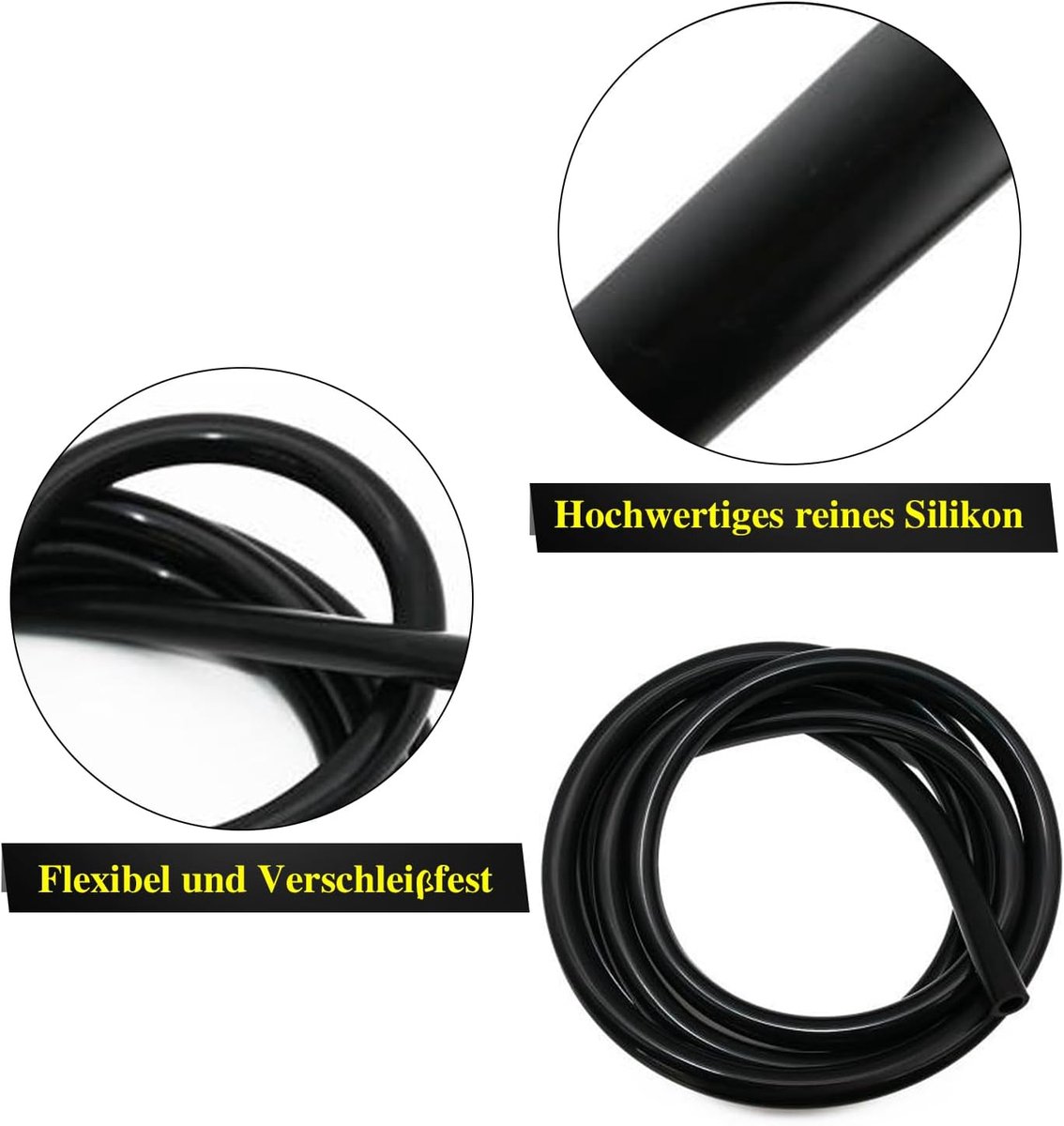 slang voor hoge temperatuur, zwart, binnendiameter 6 mm, lengte 1,5 m, zuigslang voor koelwater, koelvloeistof, turbinesysteem