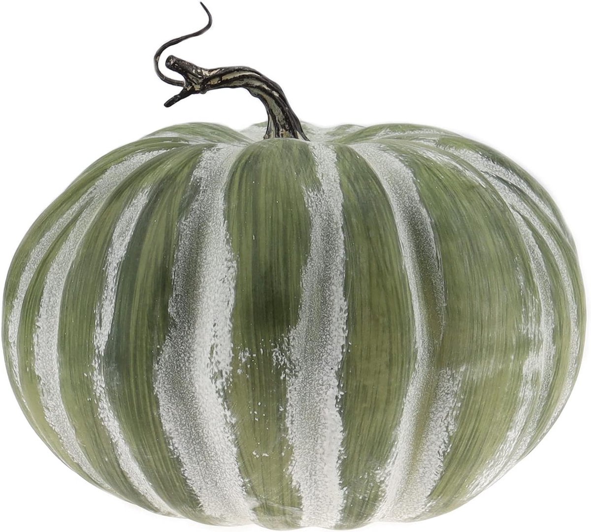 8.4" Grote Groene Valse Pompoenen voor Halloween Herfst Thanksgiving | Kunstmatige schuim fruitgroente, Faux cushaw, Party Kerst huis keuken herfst decoratie, Tafel middenstuk, Foto prop