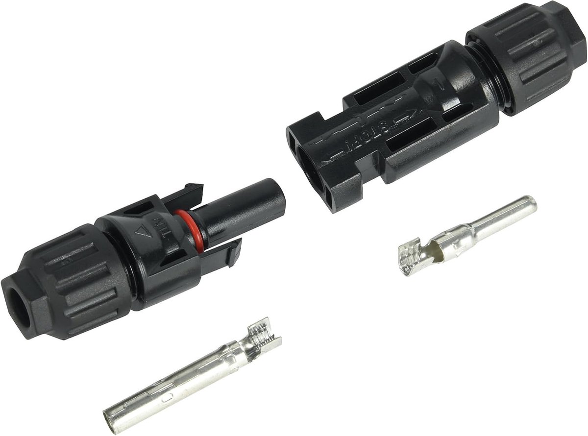 71724 paar MC4-compatibele fotovoltaïsche connectoren en bus, IP68-bescherming, geschikt voor kabels met doorsnede 2,5-4-6 mm2