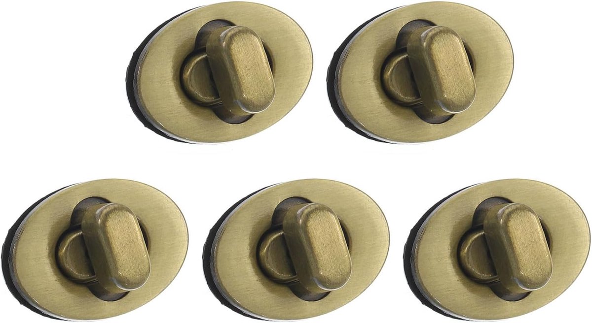5 stuks roterende draaisluiting 0,9 inch x 0,67 inch sluitingen slot bevestigingselementen voor portemonnee aluminium legering ovaal tas sluiting clip hardware accessoires voor knutselen
