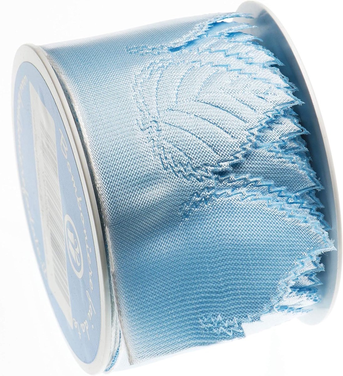 Band voor confect, micol, organza en gros grain, video, gemaakt in Italië, rol 7 meter (lichtblauw, 7)