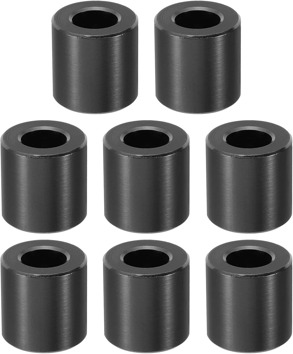 M10 Aluminium Spacer, 8 Stks Metalen Spacers Aluminium 10.5mm ID x 20mm OD x 20mm L Aluminium Spacer Schroef Standoff Ronde voor 2/5 "of M10 Schroefbout, Zwart