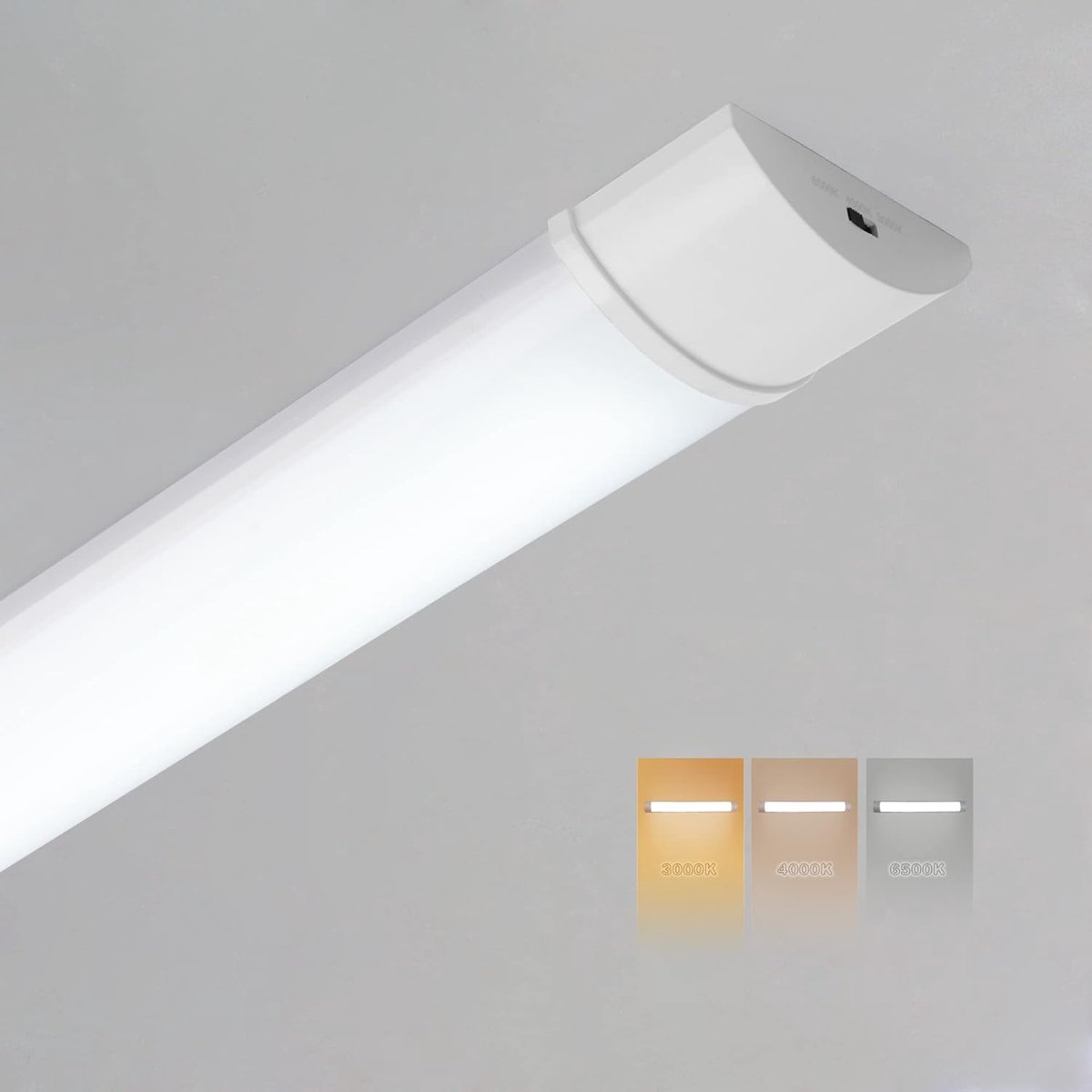 Batten Licht 2FT 3FT 4FT (3000K /4000K/ 6500K 3 Kleuren Keuze) Buis Licht Warm/Neutraal/Koud Wit Selecteerbaar Wand Plafond Montage voor Keuken Garage Werkplaats Schuur(2FT 60cm)