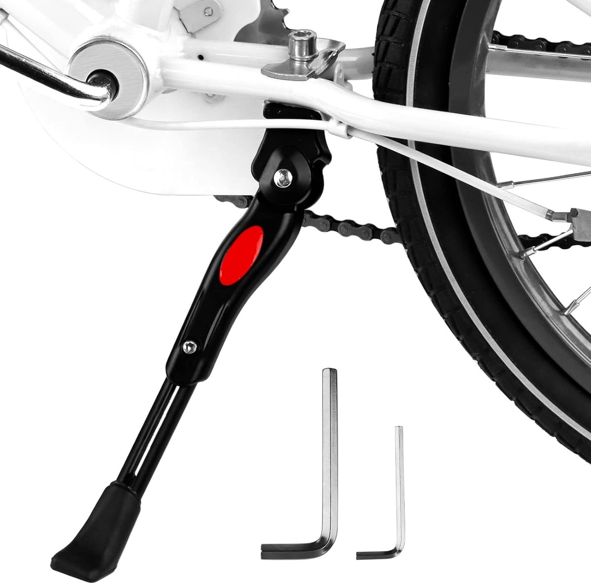 Fietsstandaard voor 45,7-55,9 cm (18-22 inch), fietsendrager voor kinderen, aluminium, in hoogte verstelbaar, voor mountainbike, familiefiets en sportfiets | Verstelbare zijstandaard voor straat, bergen en BMX
