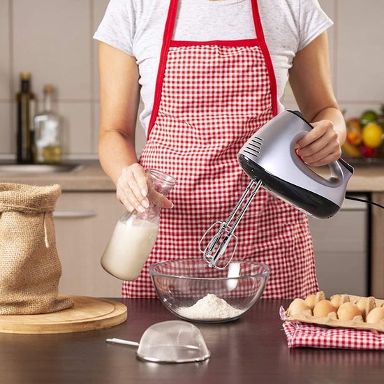 Elektrische handmixer 500 W - 5 toerentallen - Turbinefunctie - Met mixers, haken, gardes, eierscheider, bakspatel en standaard - Voor eenvoudig kloppen van deeg — afbeelding 5