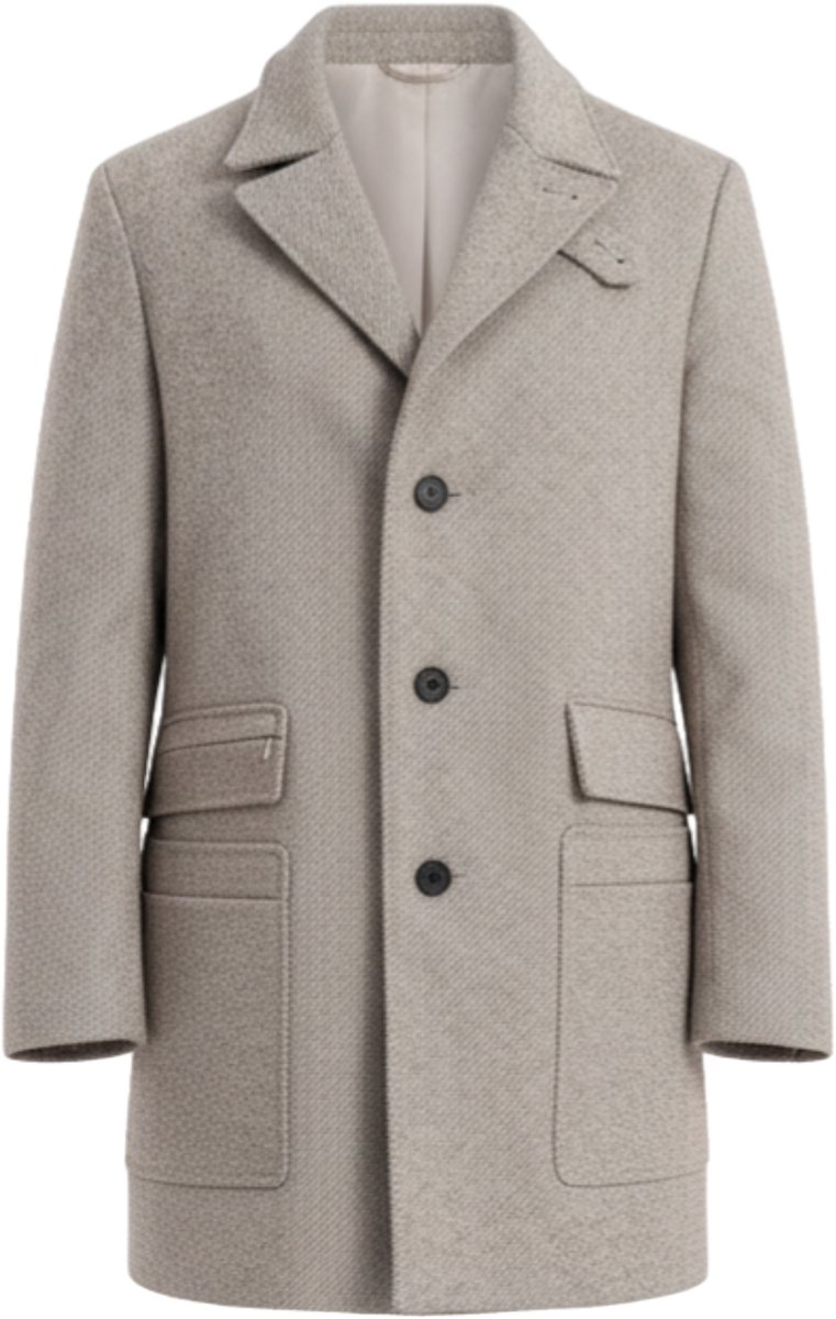 OMBRE Jas - Knopen - Gemeleerd Beige M