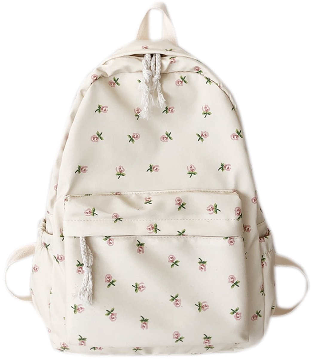 LISM-Rugzak met bloemenprint voor dames, ideaal voor reizen, studenten en school.