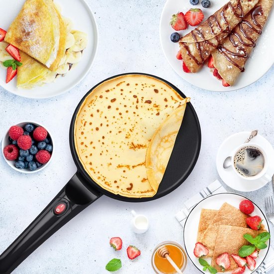 Elektrische Pannenkoekenpan - Antiaanbaklaag - 800 W Vermogen - Draagbaar Ontwerp - Voor Thuisgebruik — afbeelding 2