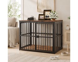 Modulaire Hondenbench - Hondenbox - Hondenhok - Bench - Hondenkooi - 84x56x66 cm - Waterbestendig werkblad - Stapelbaar en combineerbaar - Bruin