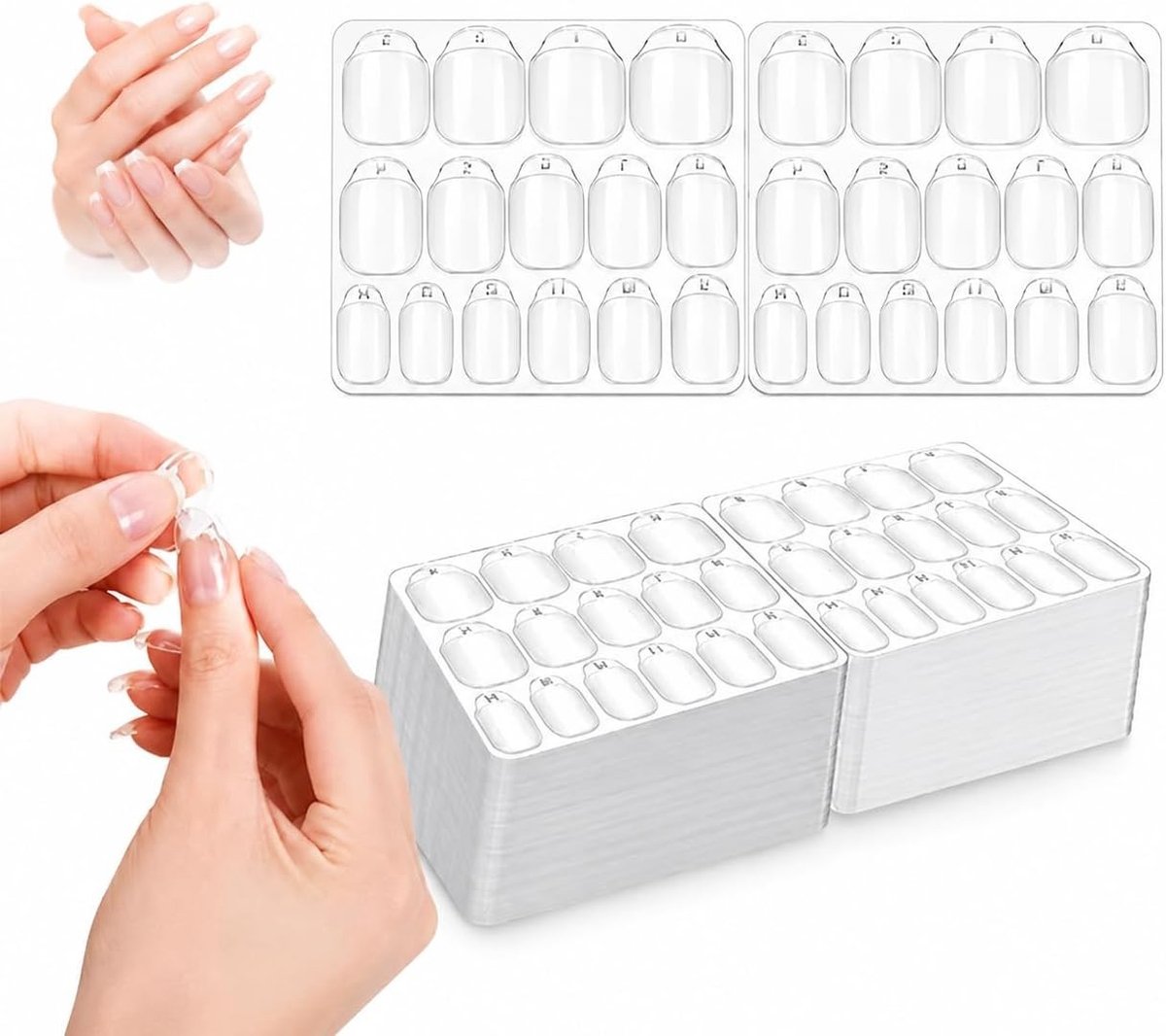 Dubbelzijdige Transparante Nagellijm Pads – 600 Stuks Sterke Hechting voor Kunstnagels – Eenvoudig aan te brengen en te verwijderen, Ideaal voor Persnagels en Nagelaccessoires
