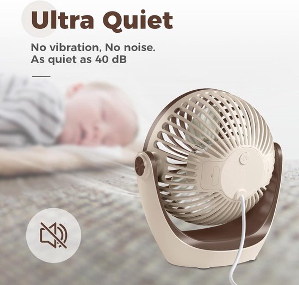 Solvix tafel ventilator geluidloos - USB Desk Fan thumbnail 3