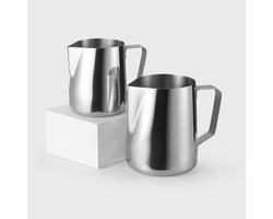 Melkopschuimer 350ml - RVS - druppelloze uitloop - perfect voor cappuccino en latte - ShopVlot
