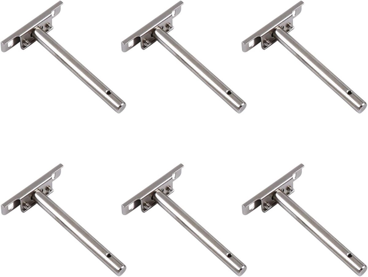 Verborgen Zwevende Plank Steun - 12x128mm Metalen Plankdragers voor Zware Muurbevestiging - Onzichtbare Stalen Steunen - Set van 6 Stuks voor Planken en Decoratie