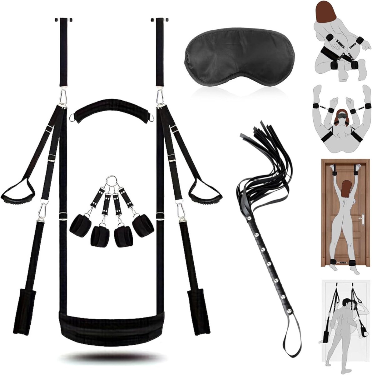 QUOVO® Sex Schommel - Sex Swing Extra Stevig – Seksschommel – Seksspeeltjes voor Koppel – Seks Schommel BDSM – Erotiek Toys - Sex Sling – Love Swing – Discreet Verpakt - Zwart